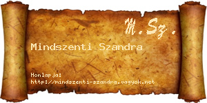 Mindszenti Szandra névjegykártya
